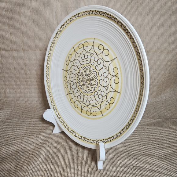 VTG Max Schonfeld Kilns Of MS Sierra Ironstone Dinner Plate Yellow Floral 70s - Picture 4 of 12